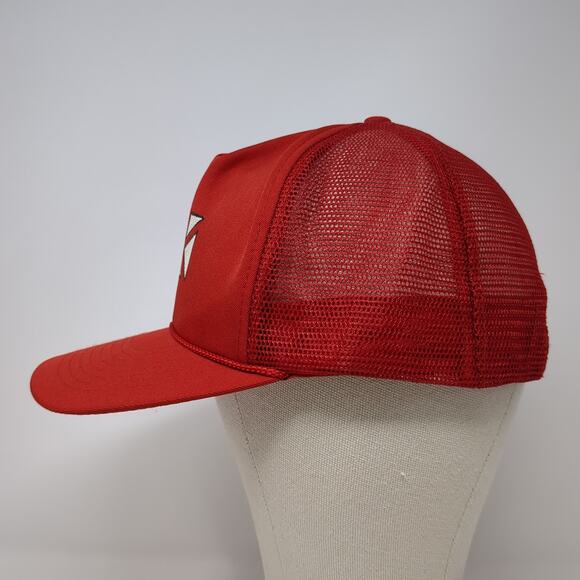 Mohr's Snapback Trucker Hat Red One Size Adjustable Mesh Back Rope Embroidered - Picture 3 of 10